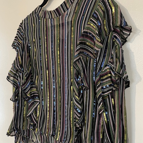 Zara Sequin Ruffle Top - Picture 2 of 4